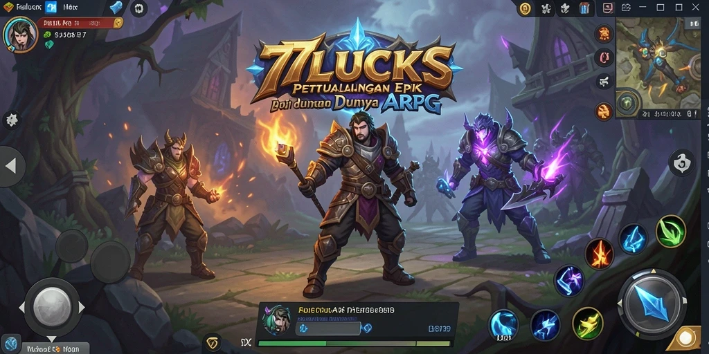 Screenshot menampilkan aksi seru dalam gameplay ARPG 77LUCKS.