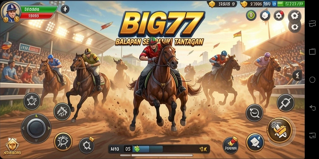 Gameplay balapan seru dan penuh tantangan di BIG77.