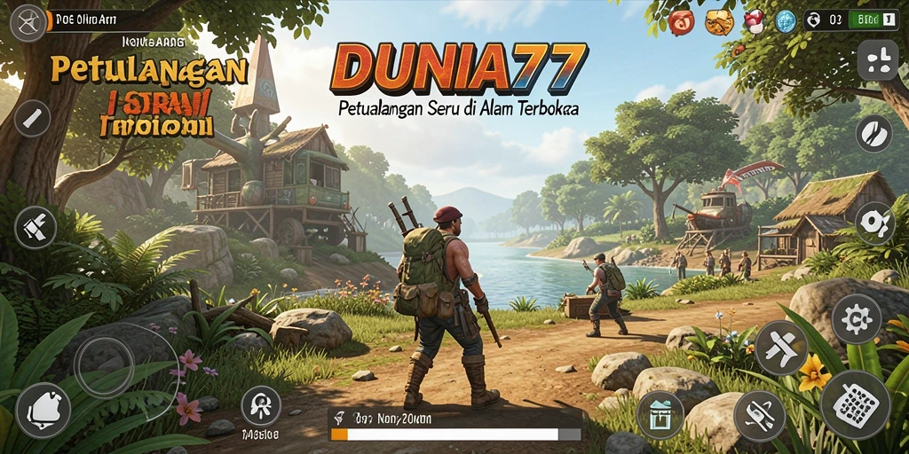 Gameplay seru di dunia terbuka DUNIA77 dengan berbagai misi dan petualangan.