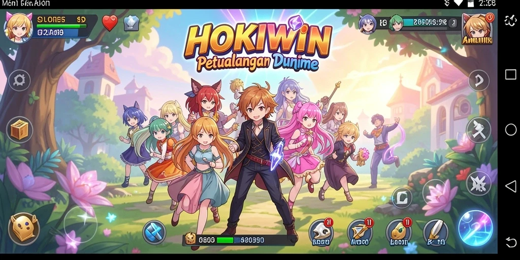 Gameplay HOKIWIN yang menarik dengan karakter anime yang ceria.