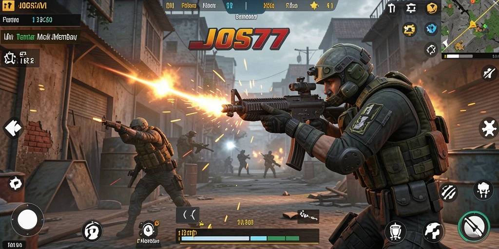 Tampilan gameplay seru dalam JOS77 yang penuh aksi.