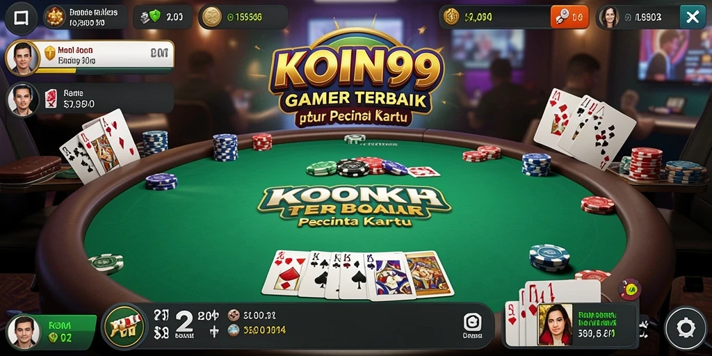 Tampilan gameplay Poker yang seru dan menegangkan di KOIN99.