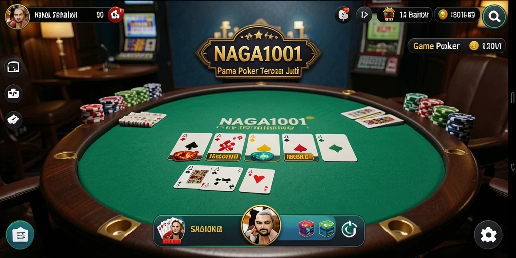 Screenshot gameplay <strong>NAGA1001</strong> yang menampilkan aksi poker seru.