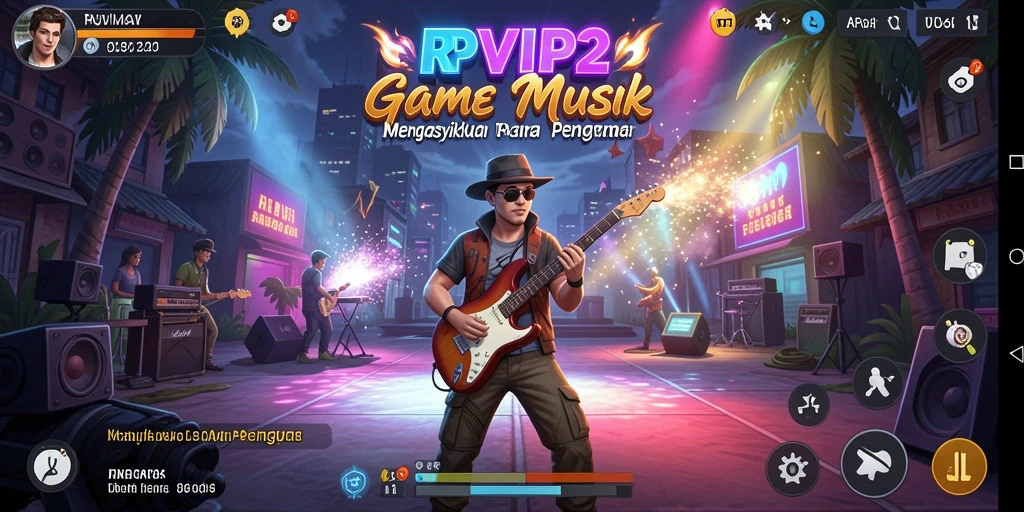 Tampilan gameplay RPVIP2 yang menarik dan dinamis saat bermain musik.