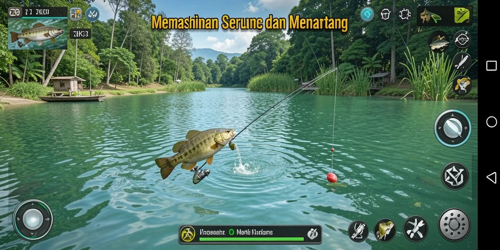 Screenshot ZK3 menampilkan aksi memancing yang intens dan grafik memukau.